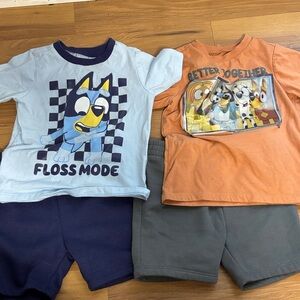 Bluey Kids Cartoon T-Shirts and Shorts Set